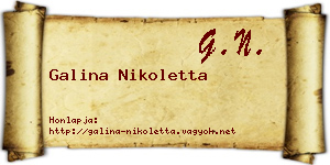 Galina Nikoletta névjegykártya